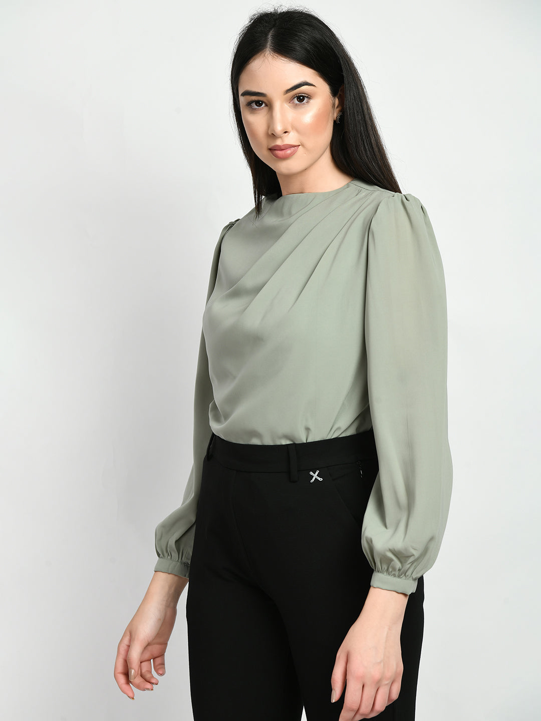 Exude Genius Pleat Detail Top