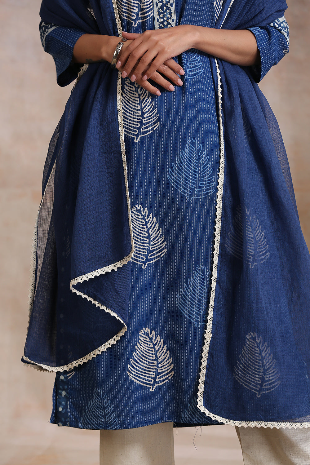 Indigo Blue Kota Doria Dupatta