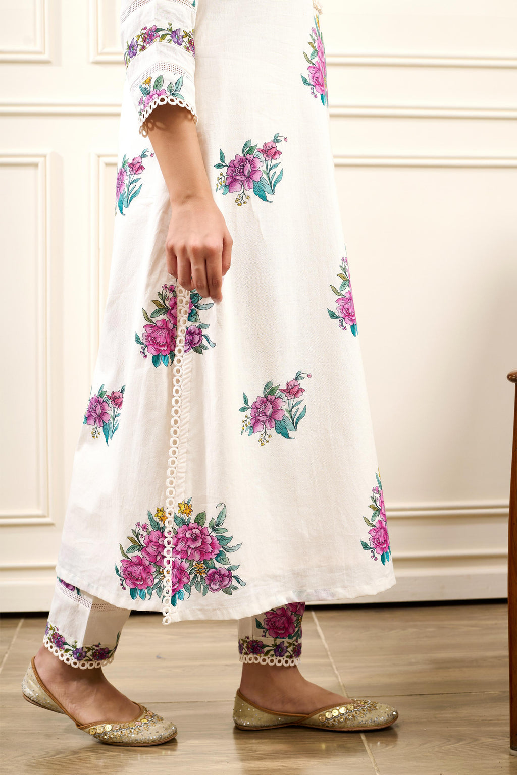 Gul-Boota KURTA WITH PALAZO AND DUPATTA- SET OF 3