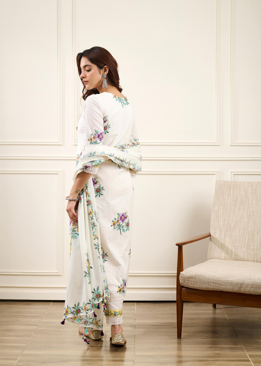 Gul-Mohar KURTA WITH PALAZO AND DUPATTA- SET OF 3