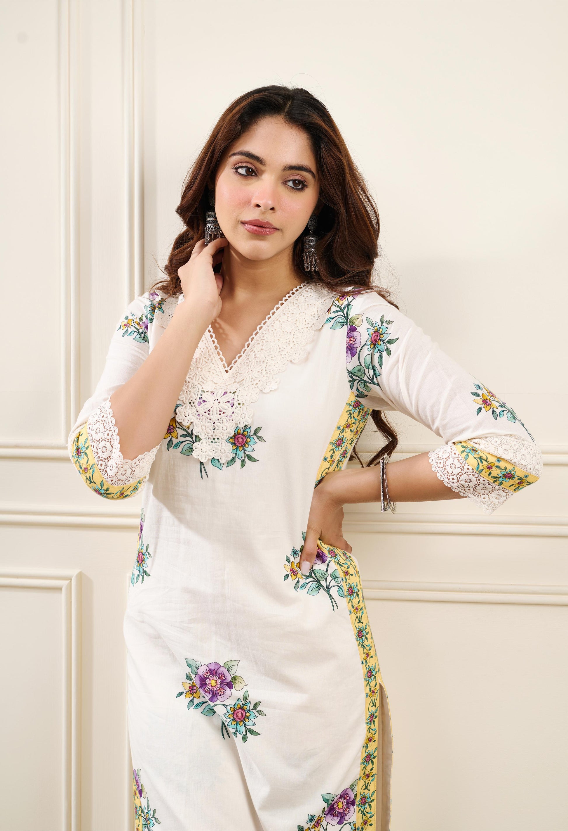 Gul-Mohar KURTA WITH PALAZO AND DUPATTA- SET OF 3