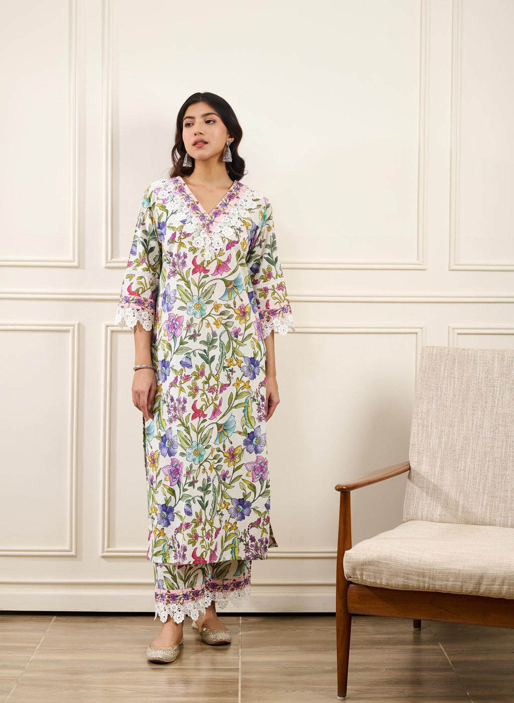 Gul-Bahaar Straight KURTA WITH PALAZZO AND DUPATTA- SET OF 3