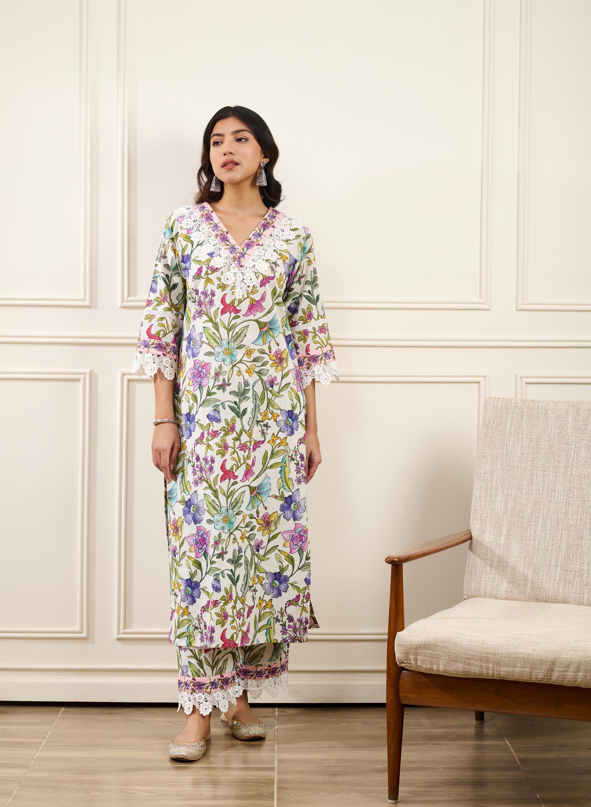 Gul-Bahaar Straight KURTA WITH PALAZZO AND DUPATTA- SET OF 3