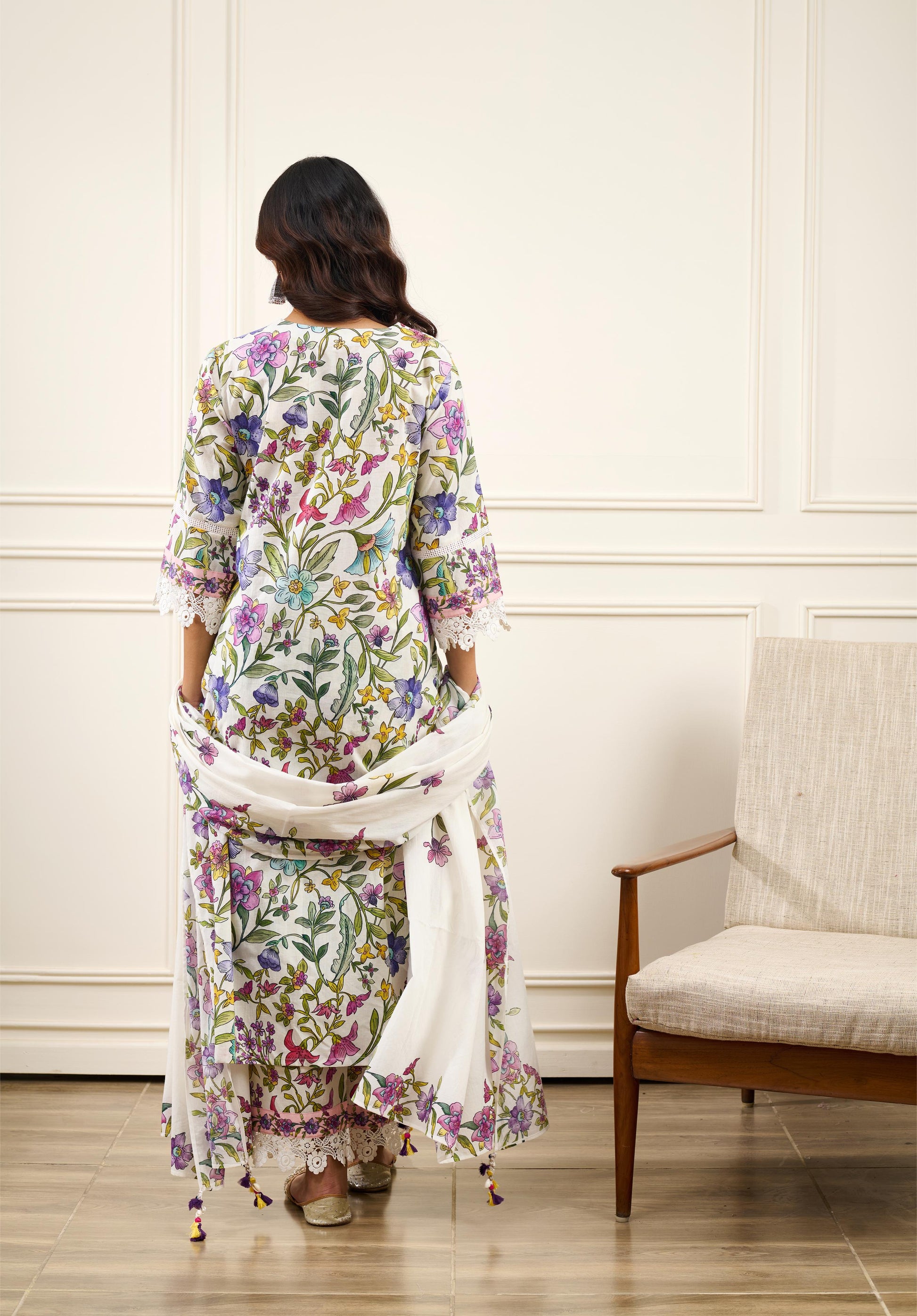 Gul-Bahaar A-Line KURTA WITH PALAZZO AND DUPATTA- SET OF 3