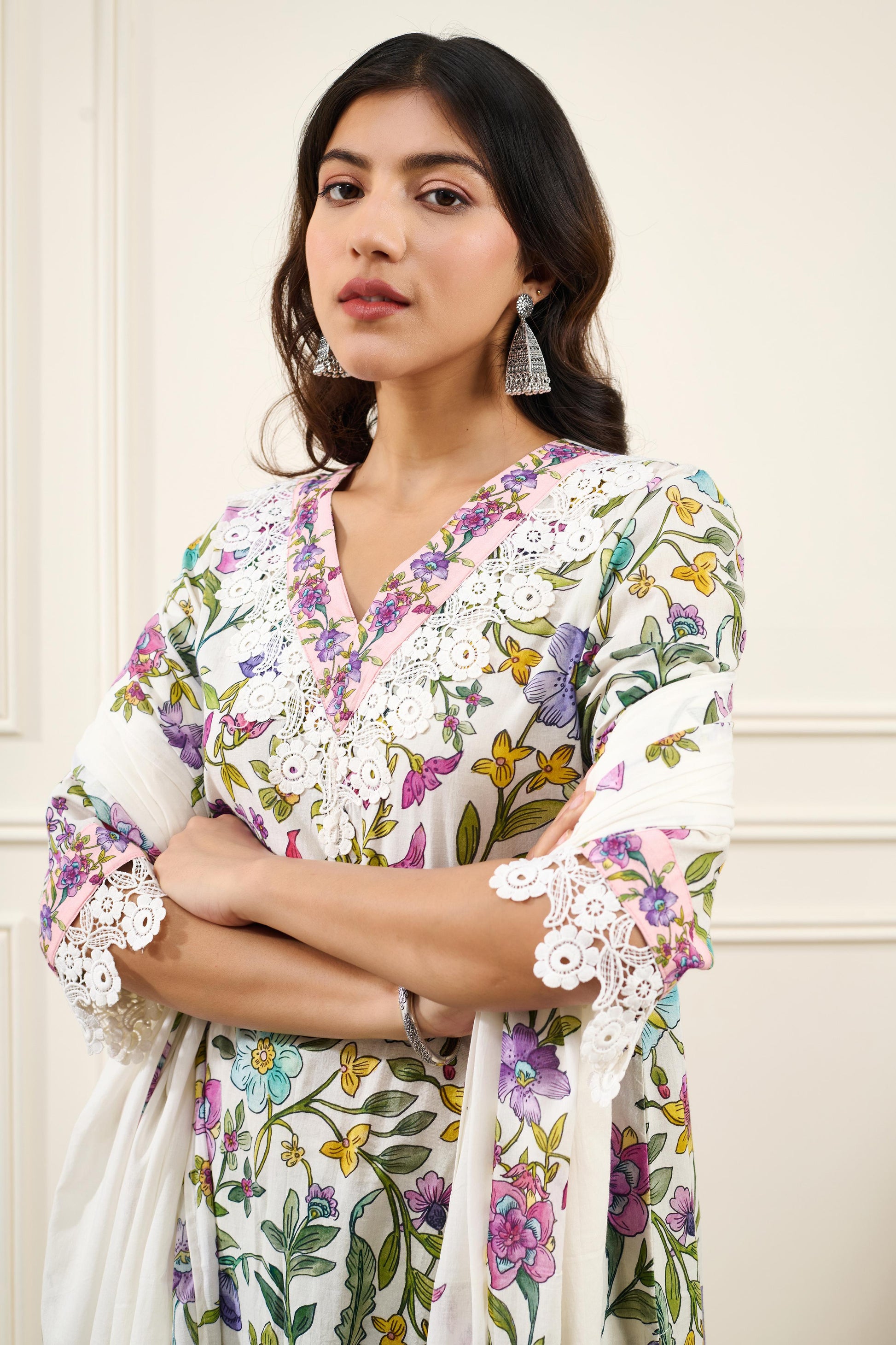 Gul-Bahaar Straight KURTA WITH PALAZZO AND DUPATTA- SET OF 3