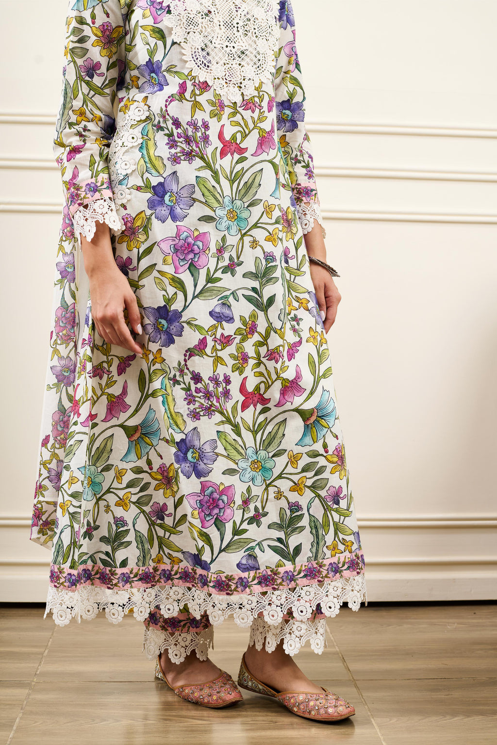Gul-Bahaar A-Line KURTA WITH PALAZZO AND DUPATTA- SET OF 3