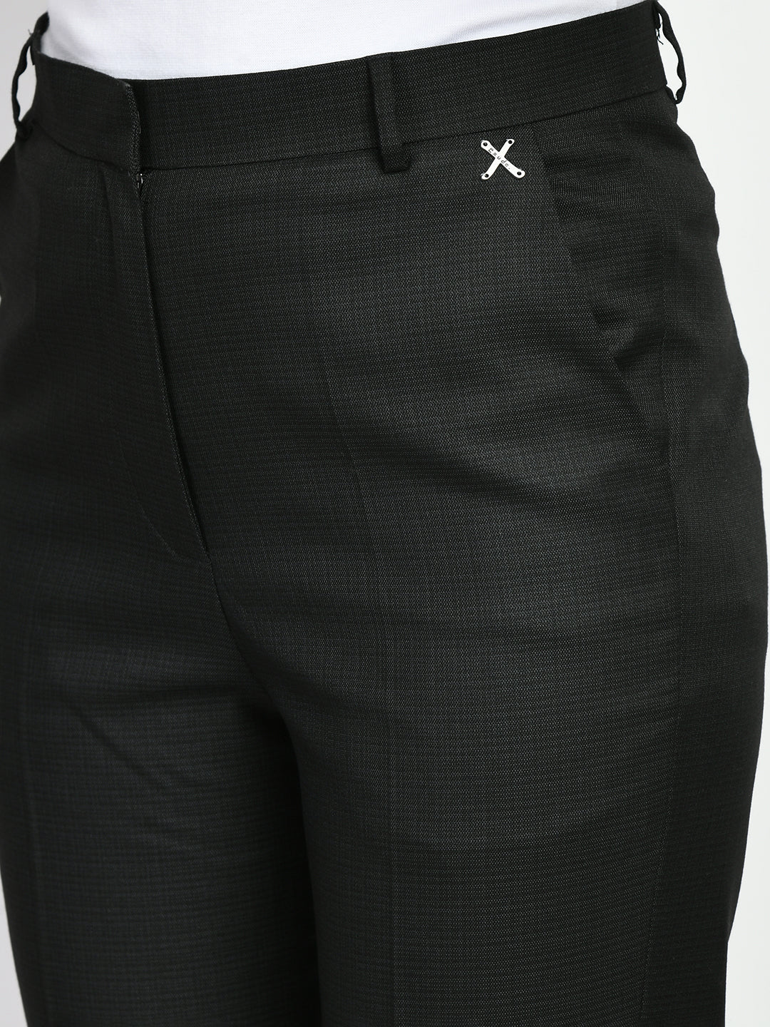 Exude Brilliance Checked Straight Trousers