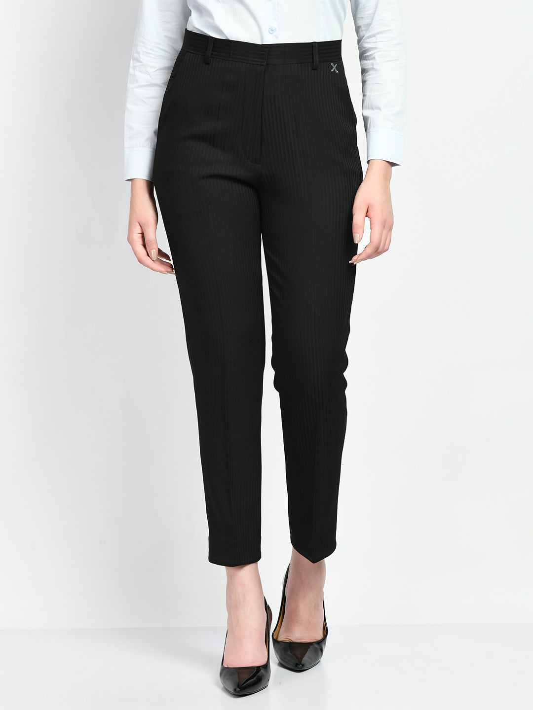 Exude Fire Striped Straight Trousers