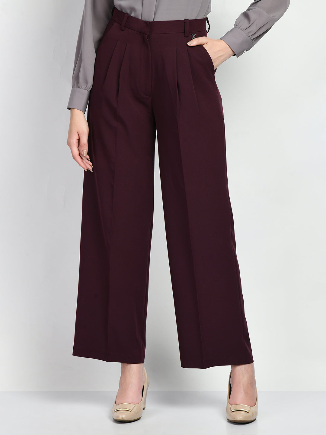 Exude Influence Solid Wide Leg Trousers