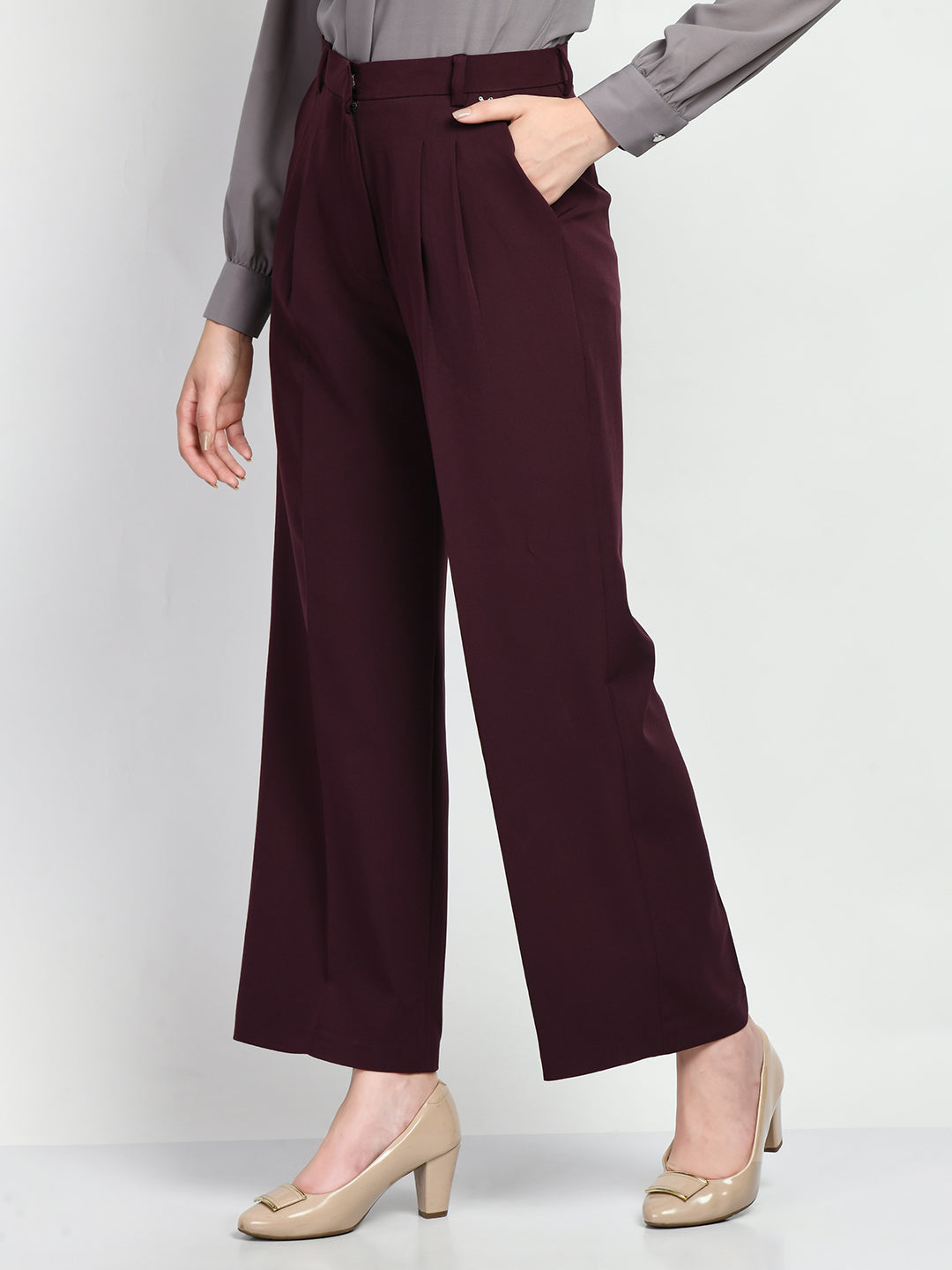 Exude Influence Solid Wide Leg Trousers