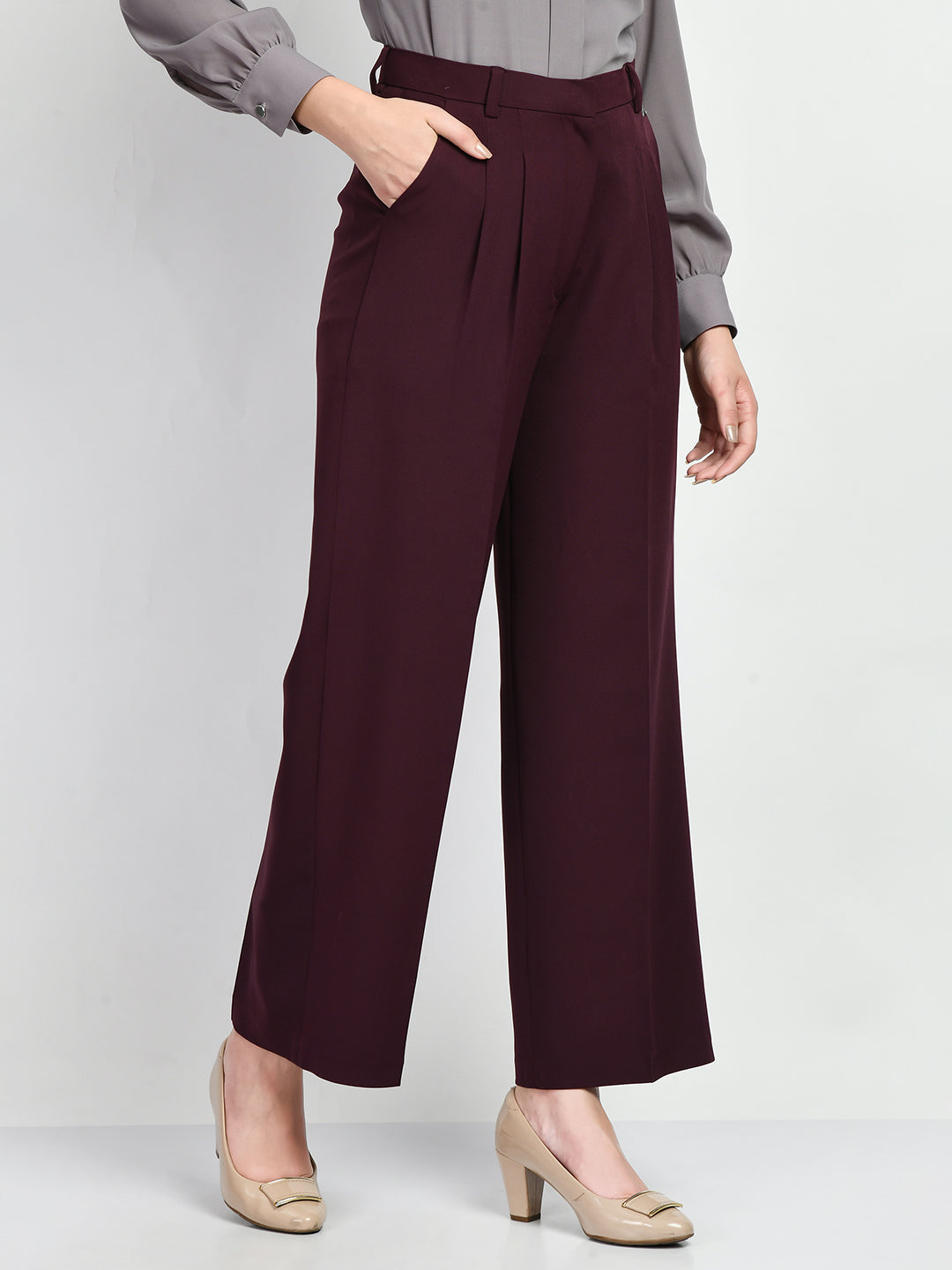 Exude Influence Solid Wide Leg Trousers