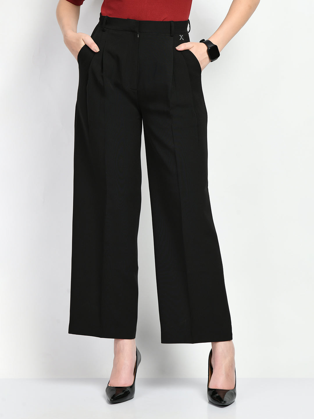 Exude Influence Solid Wide Leg Trousers