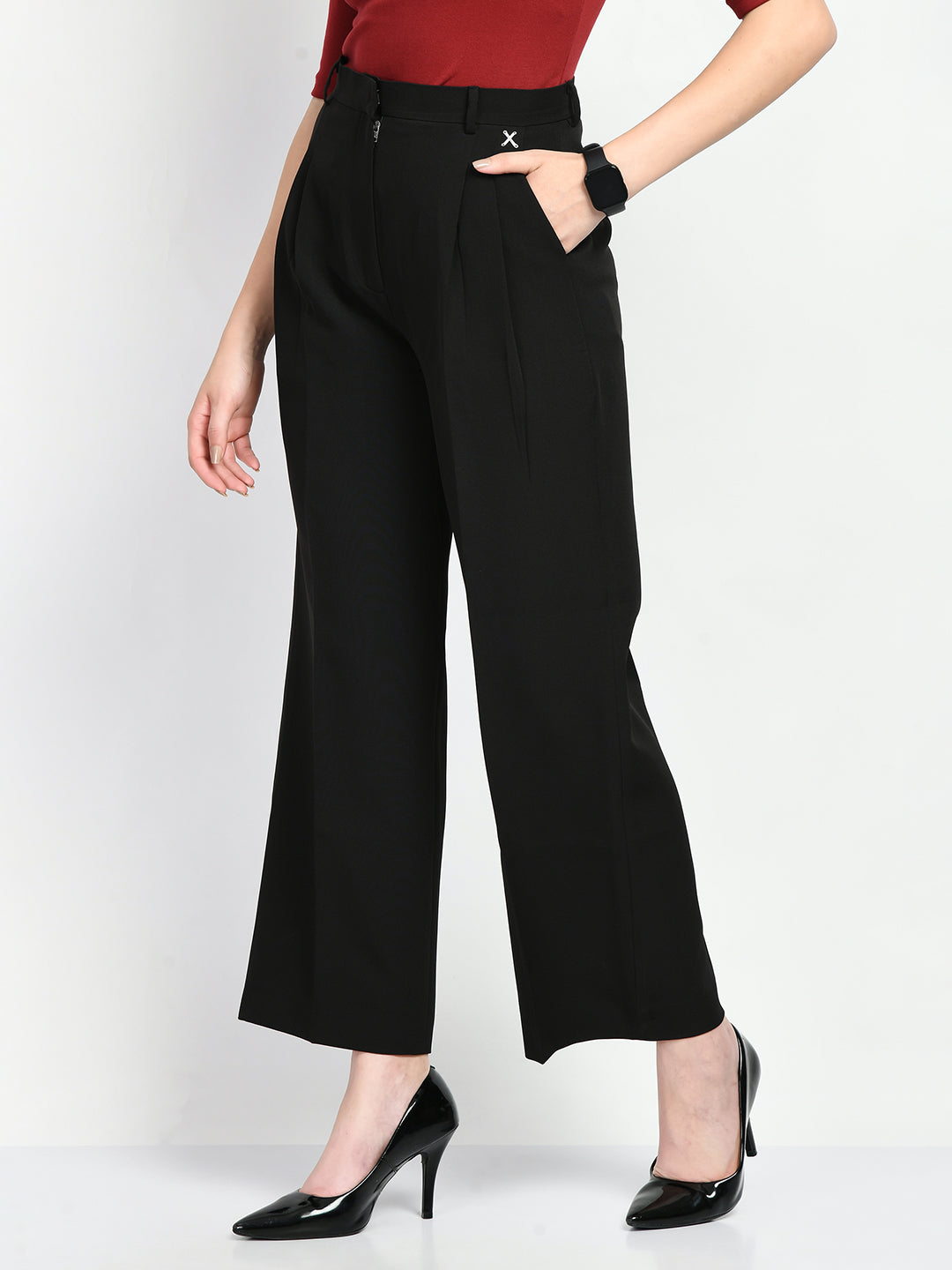 Exude Influence Solid Wide Leg Trousers