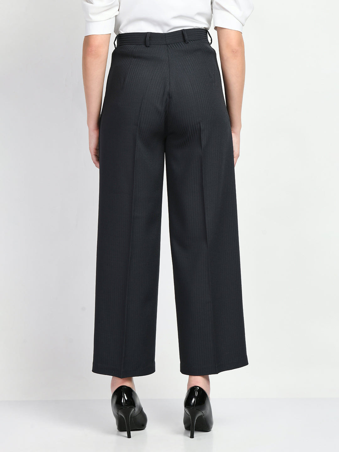 Exude Prowess Striped Wide Leg Trousers