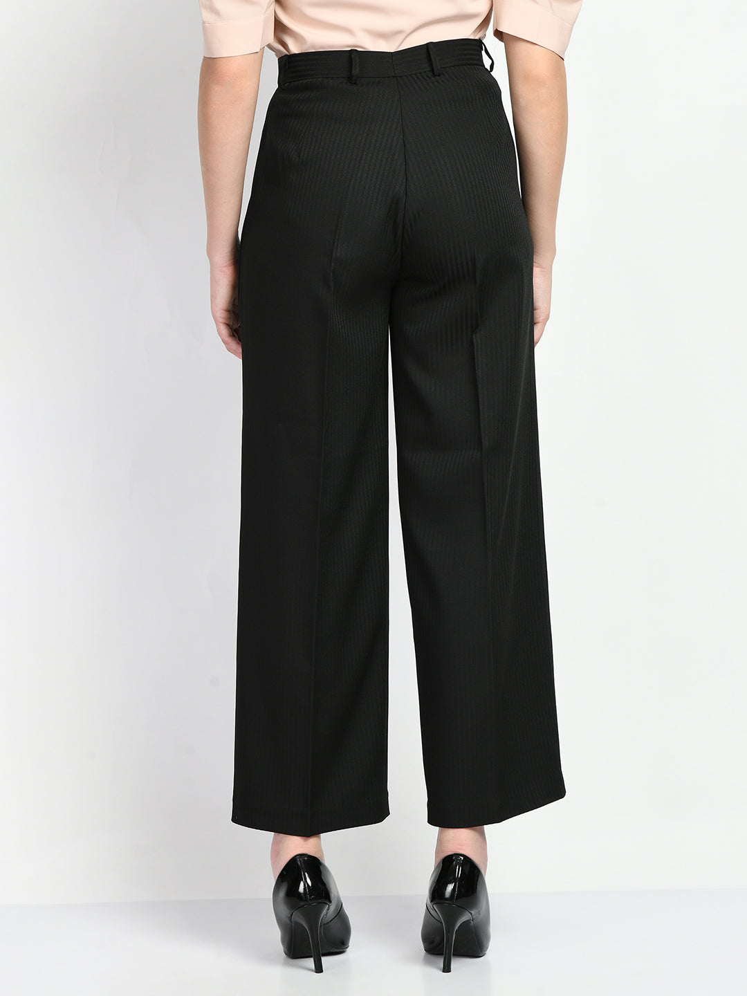 Exude Prowess Striped Wide Leg Trousers