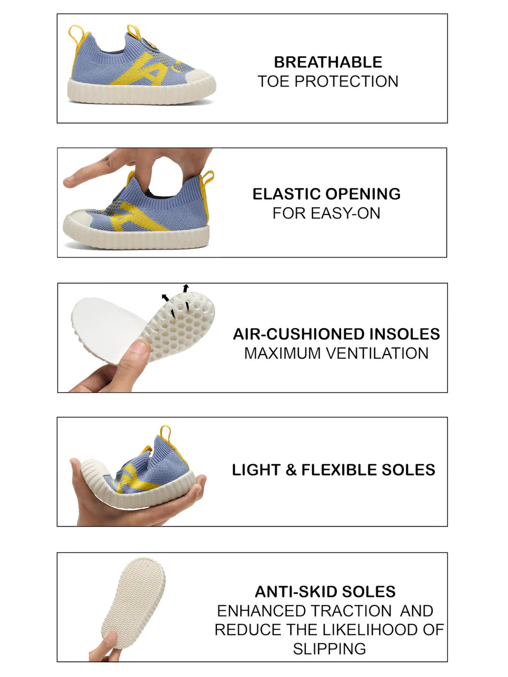 Ducky Toddlers's First Step Shoes - Sky Blue & Yellow (Unisex)