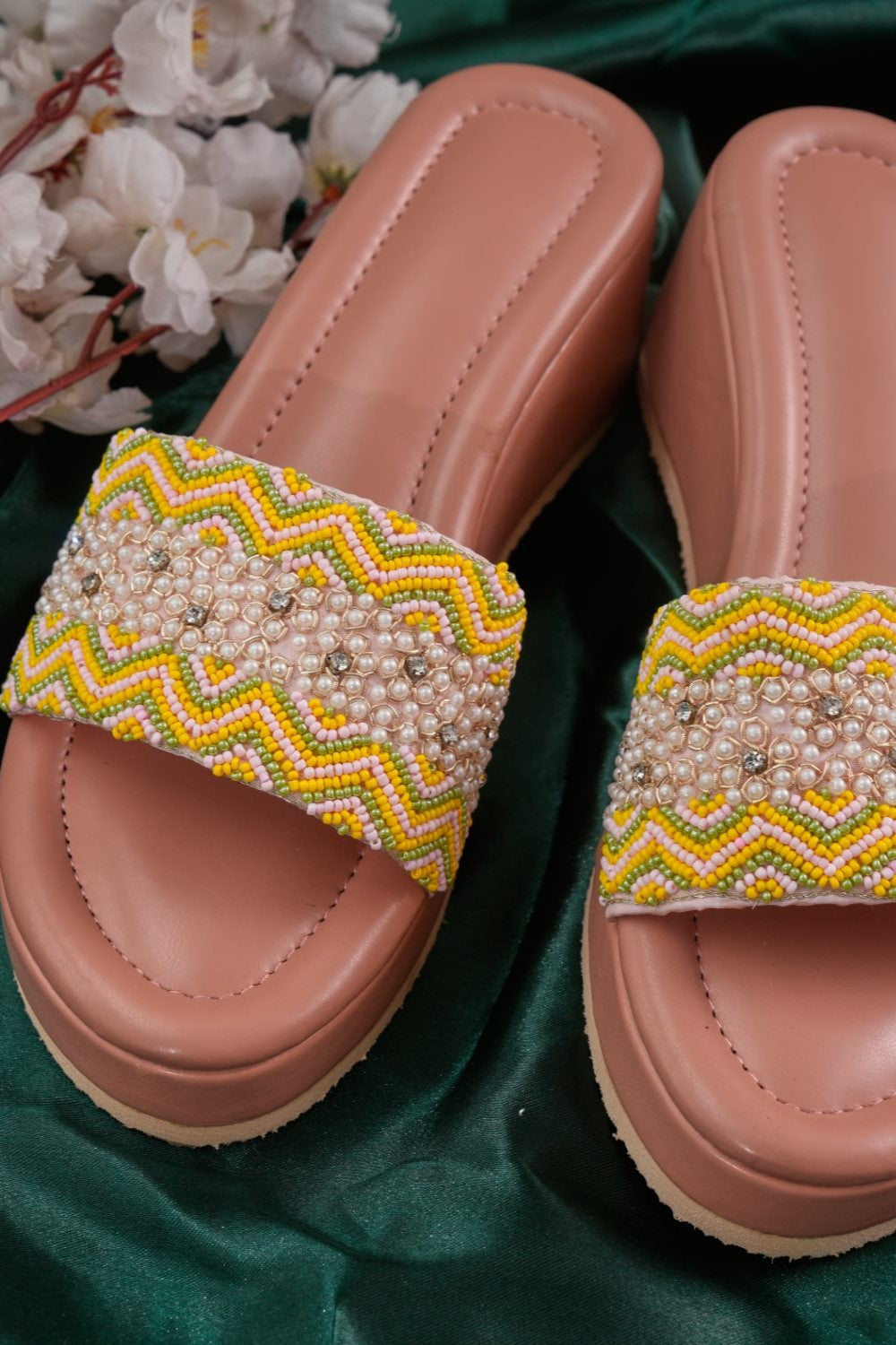 Yellow Pearls Heels
