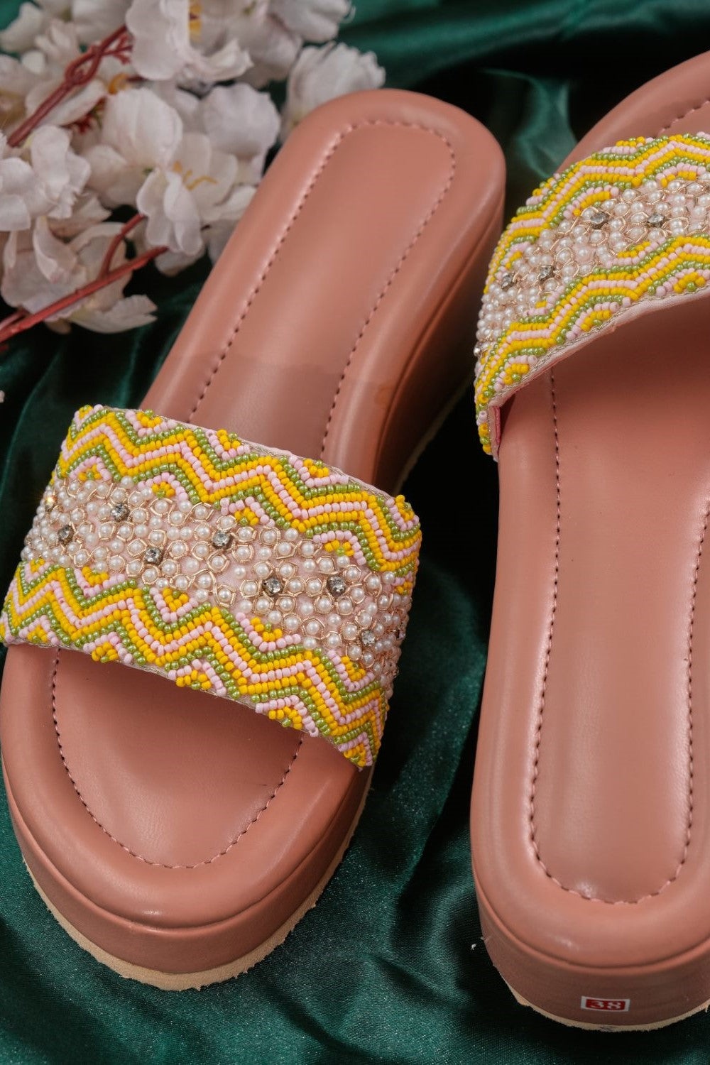 Yellow Pearls Heels