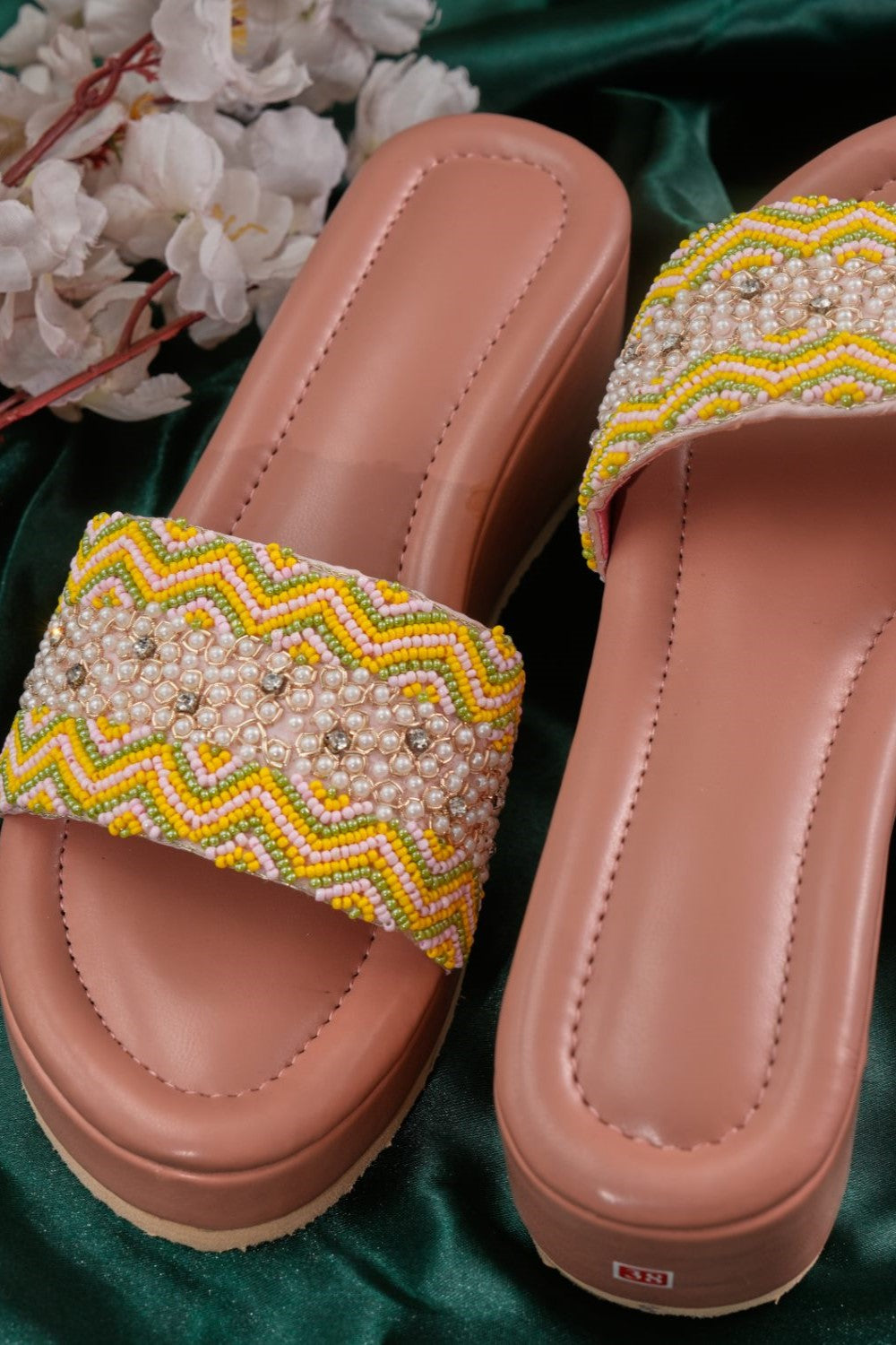 Yellow Pearls Heels