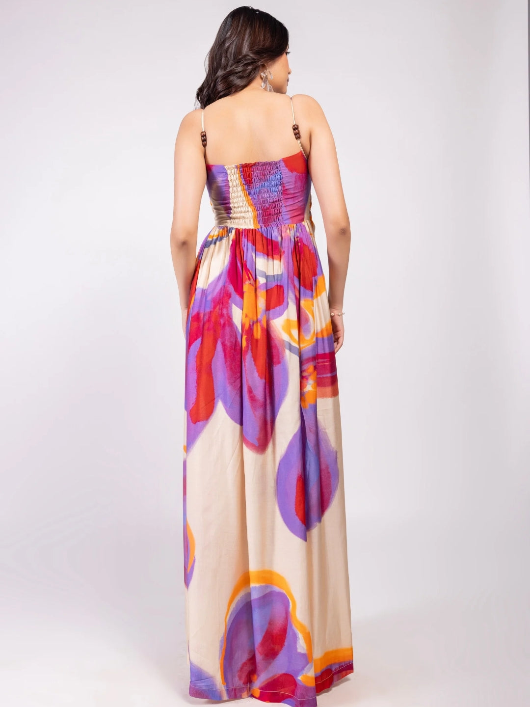 Lavender Printed Maxi Dress