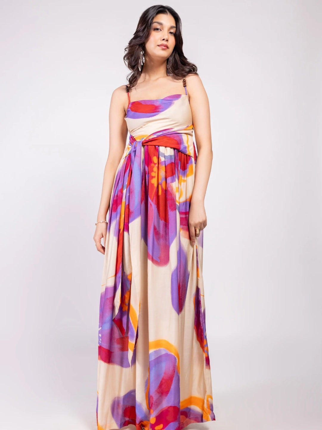 Lavender Printed Maxi Dress