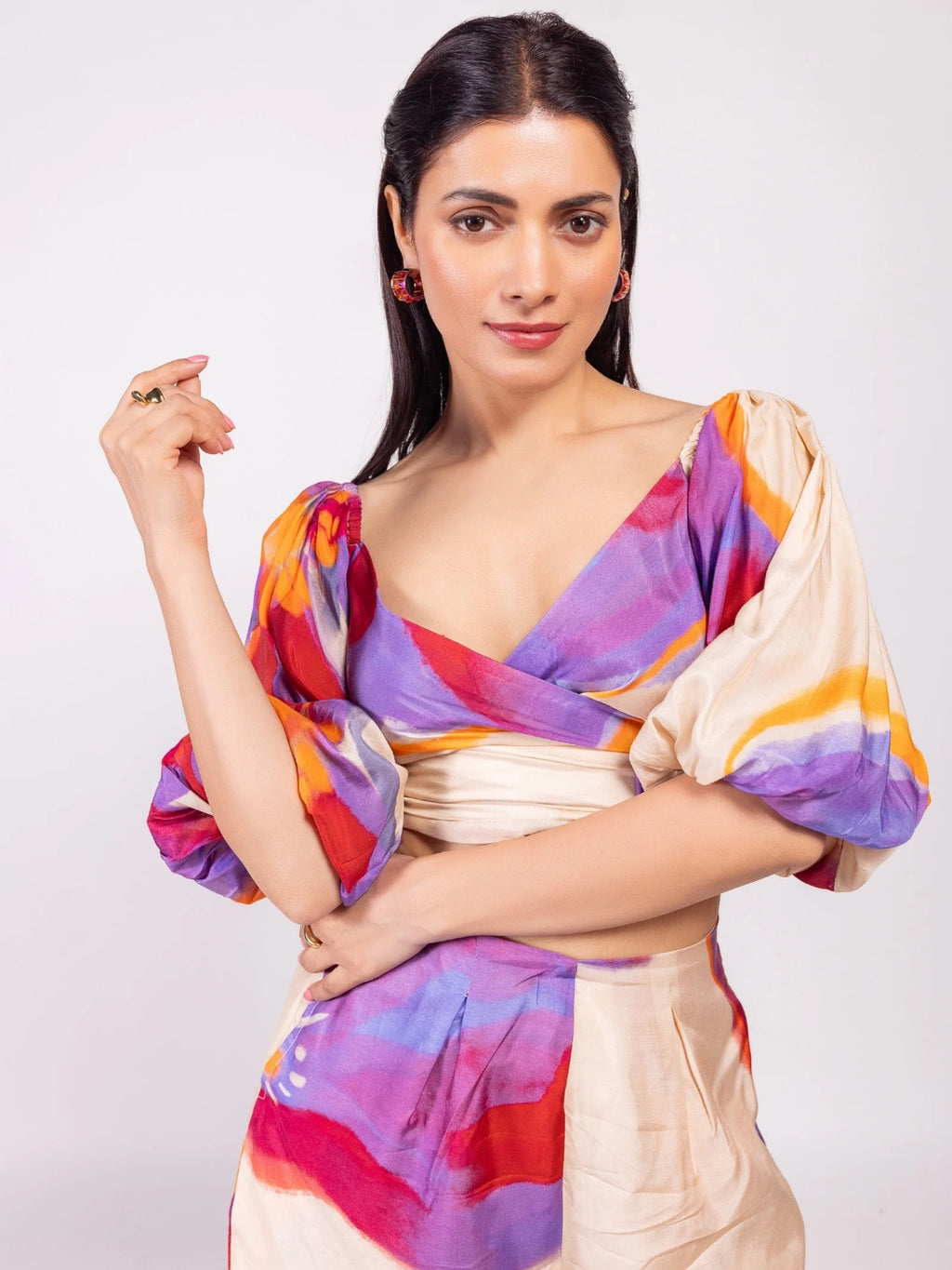 Lavender Printed Co-ord Set (Set of 2)- PI