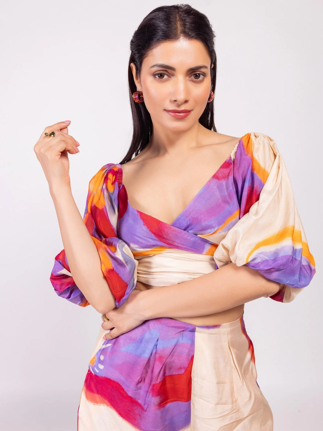 Lavender Printed Co-ord Set (Set of 2)- PI