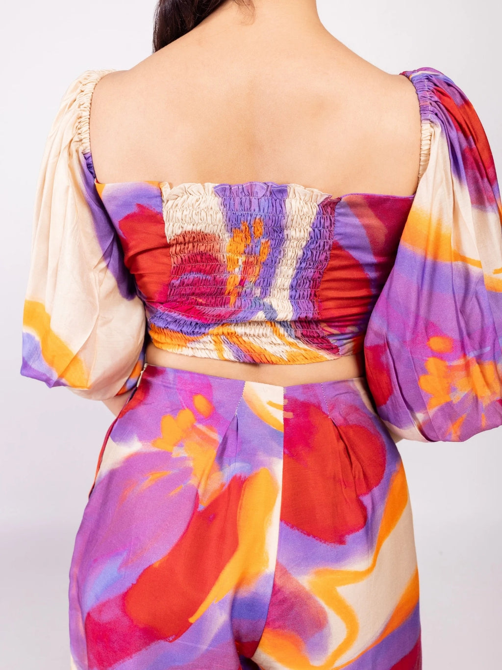 Lavender Printed Crop Top
