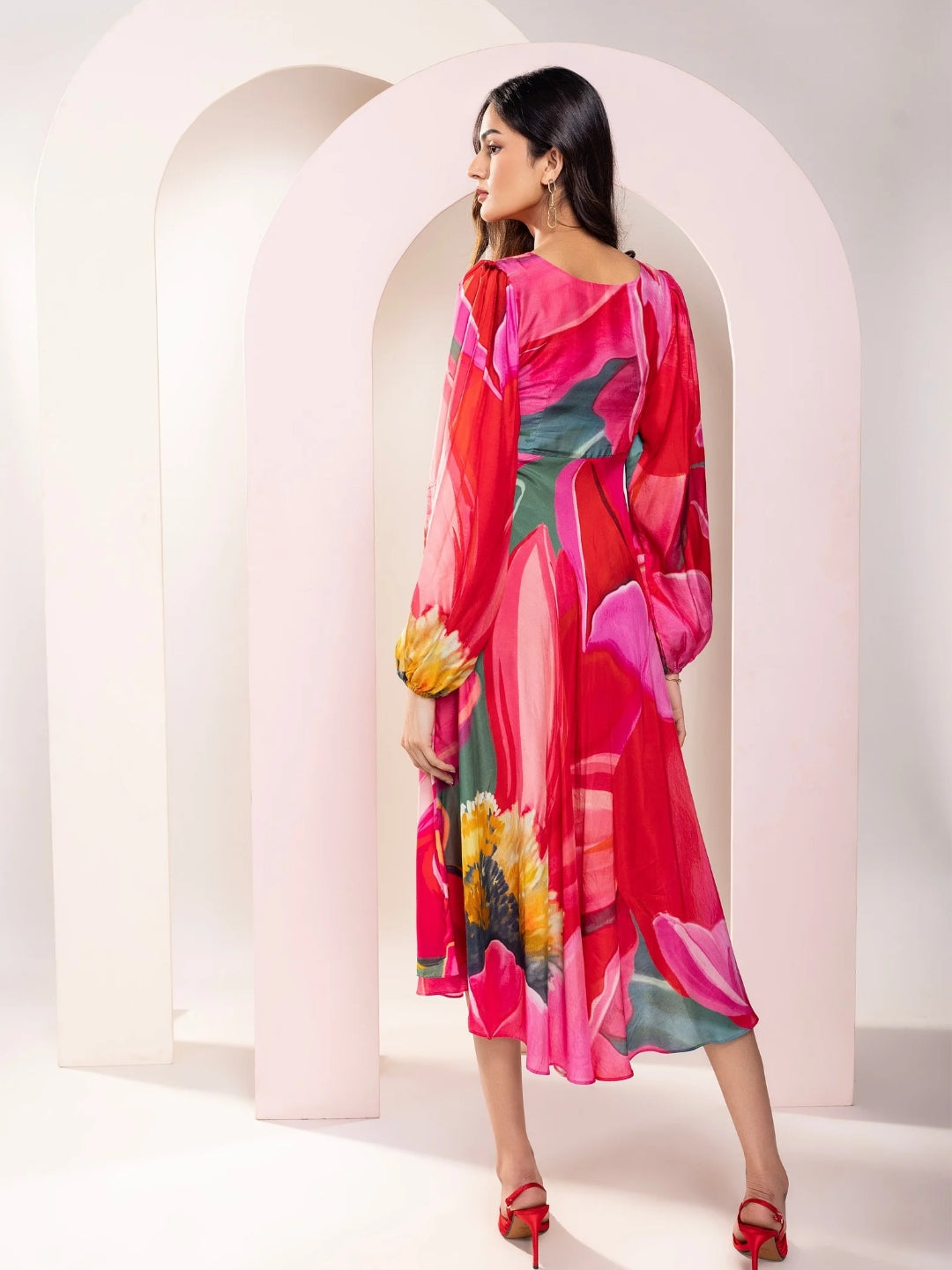 Caspia Printed Midi Dress