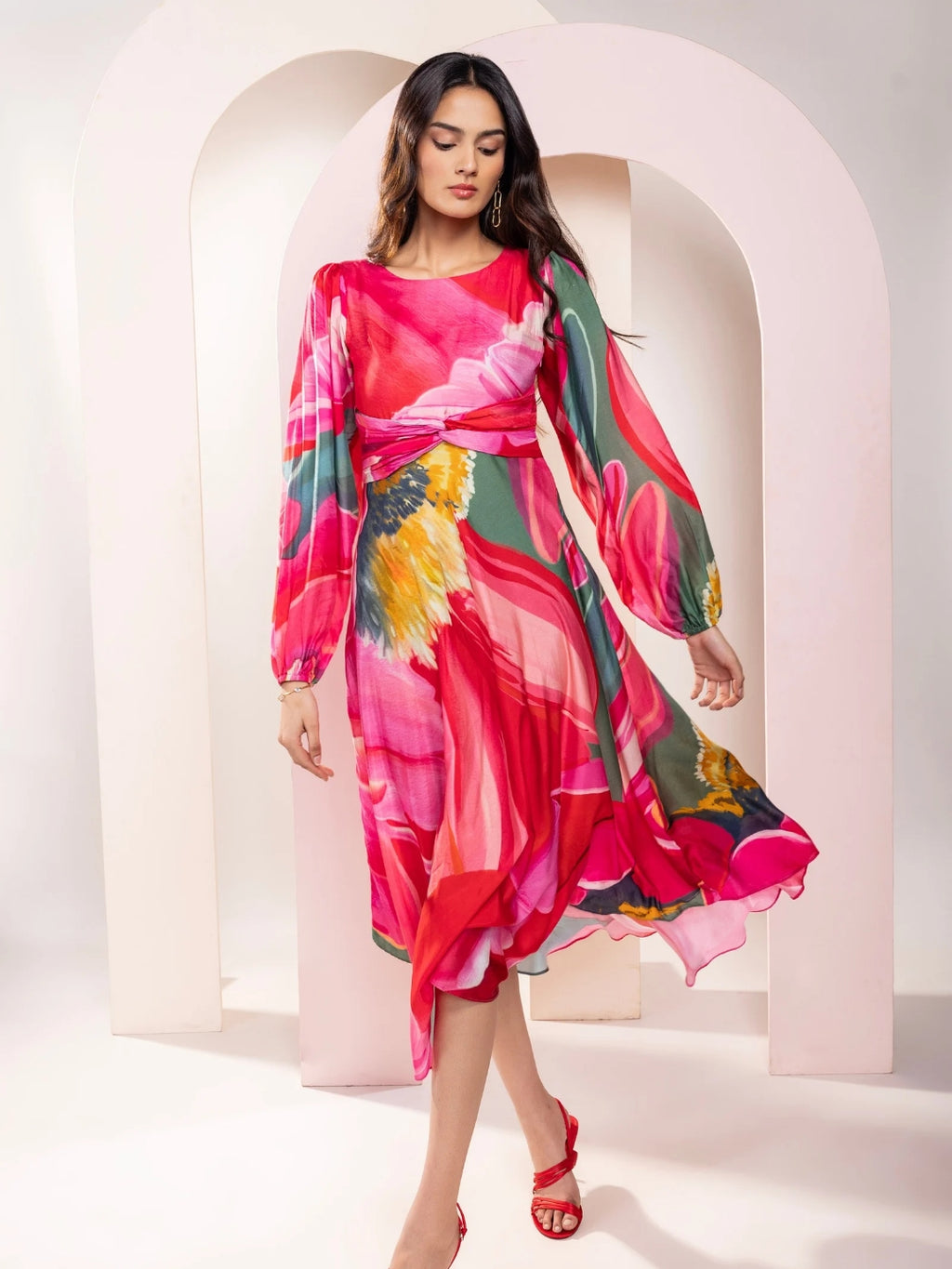 Caspia Printed Midi Dress