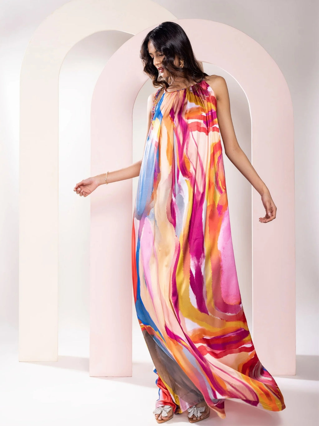 Fresco Printed Maxi Dress