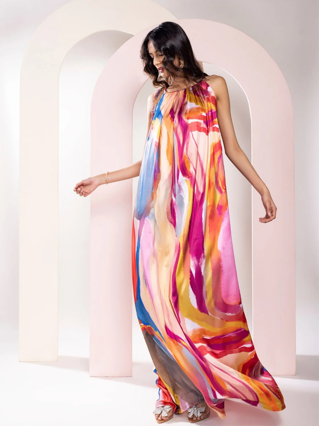 Fresco Printed Maxi Dress