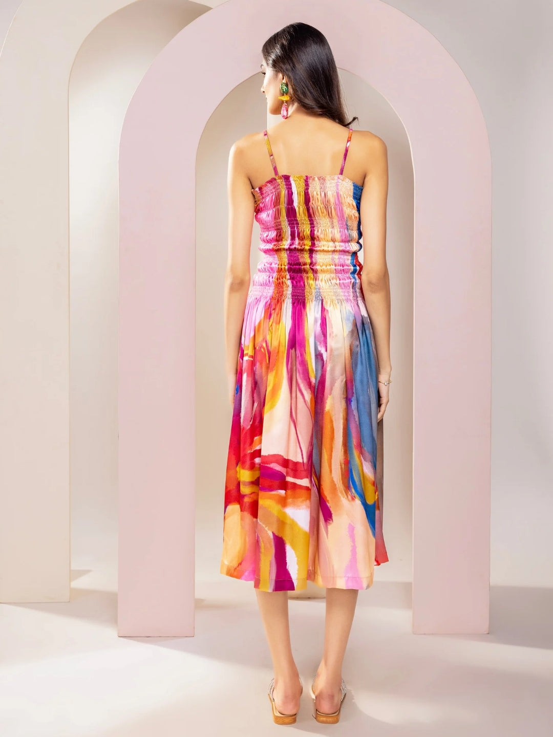 Fresco Printed Midi Dress