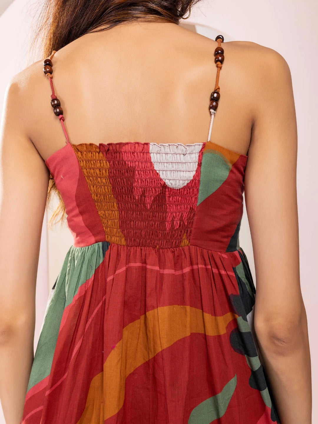 Autum Printed Strappy Maxi Dress