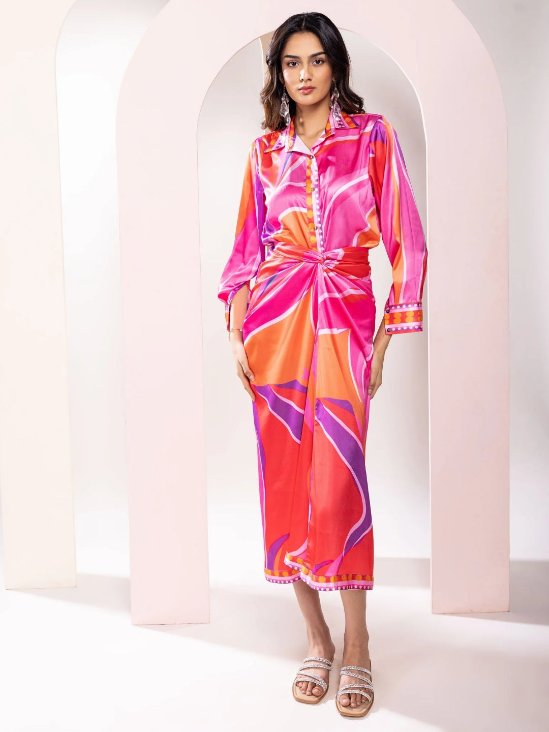 Vibranza Printed Wrap Skirt Set (Set of 2)