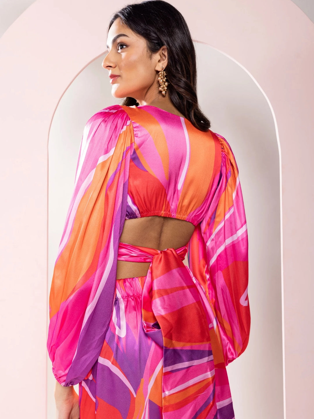 Vibranza Printed Crop Shirt Set (Set of 2)