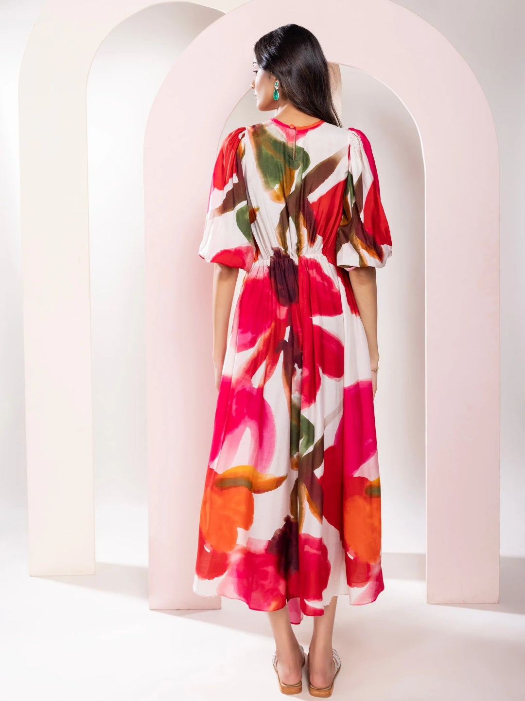 Zinnia Printed Midi Dress