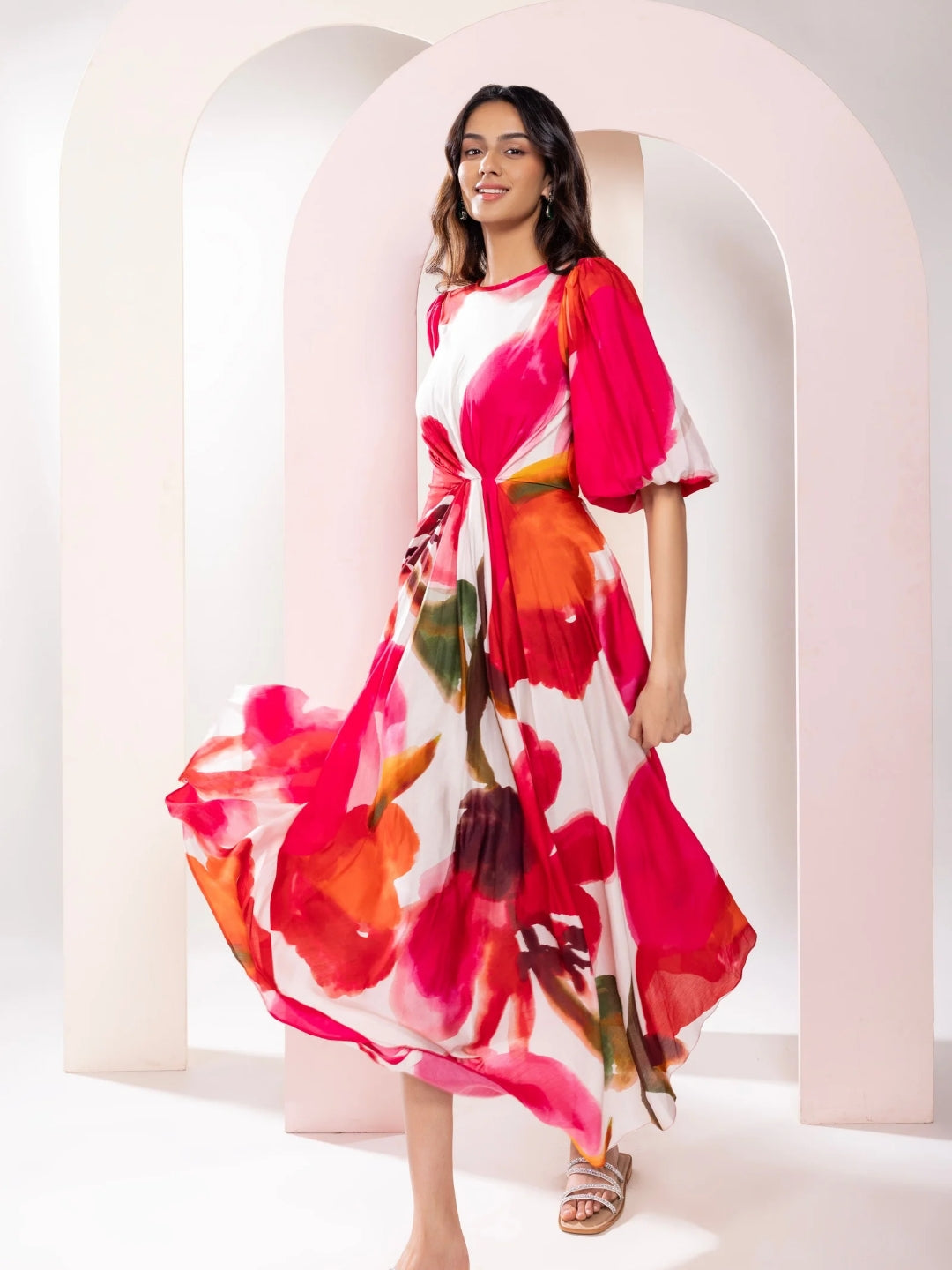 Zinnia Printed Midi Dress