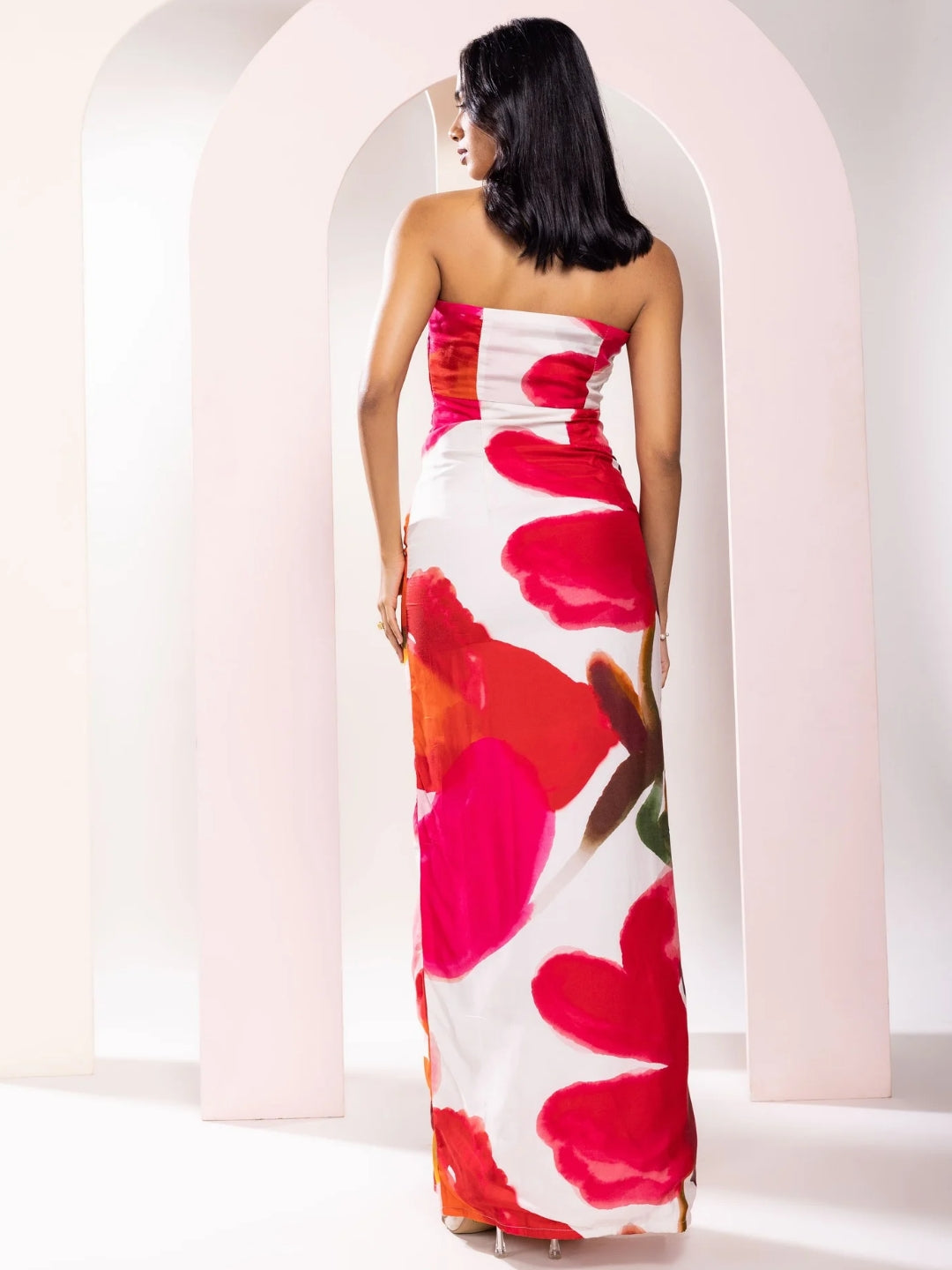Zinnia Printed Strapless Maxi Dress