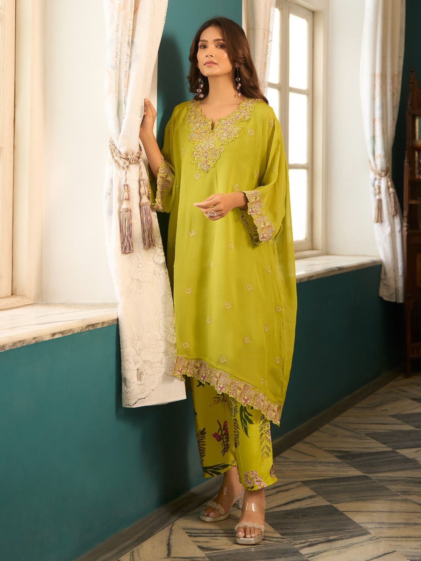Aster Fern Premium fusion wear Co-ord set- AL