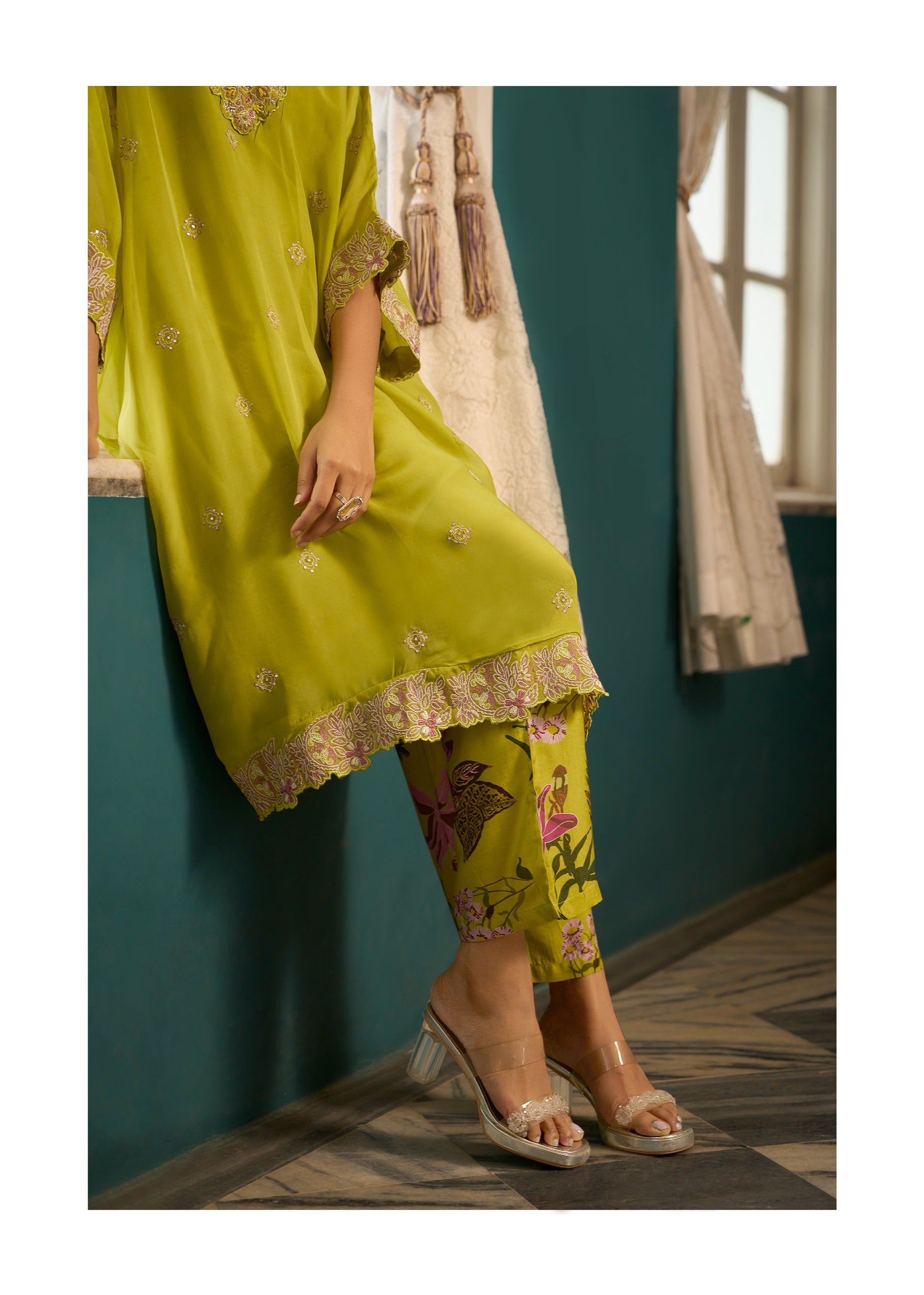 Aster Fern Premium fusion wear Co-ord set- AL