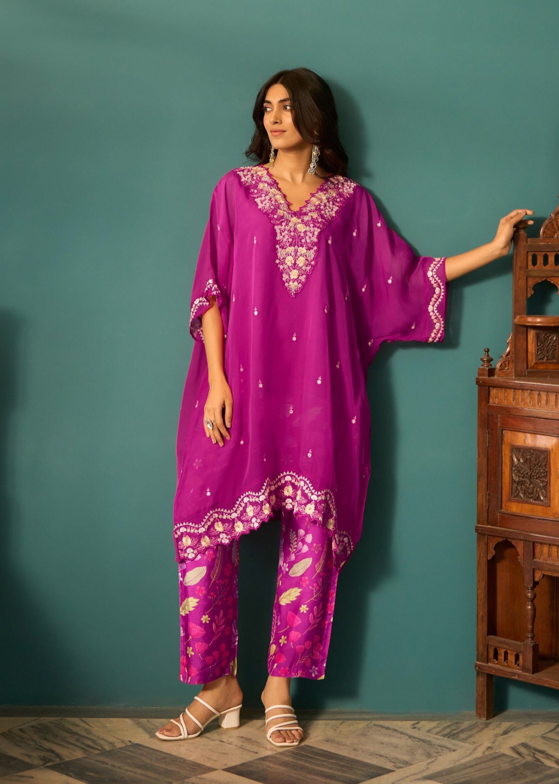 Aster Grape Premium fusion wear Co-ord set- AL