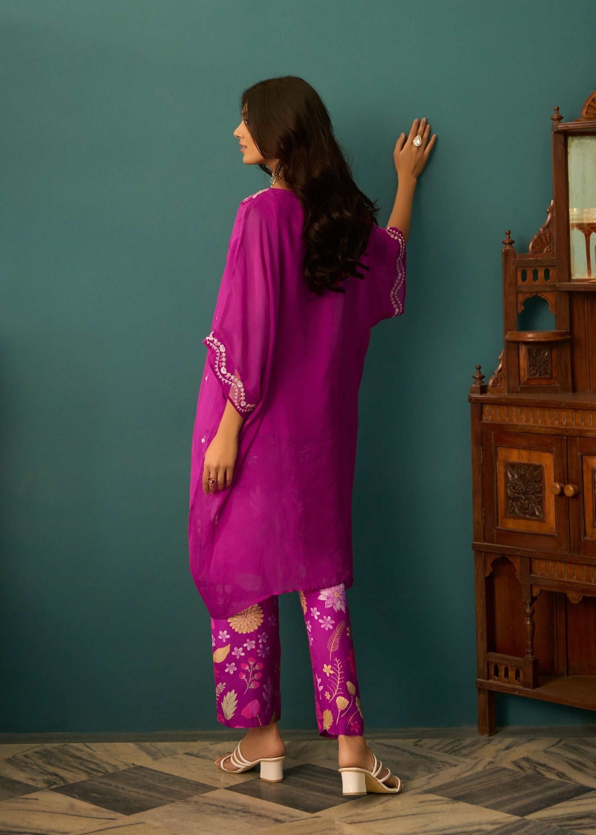 Aster Grape Premium fusion wear Co-ord set- AL