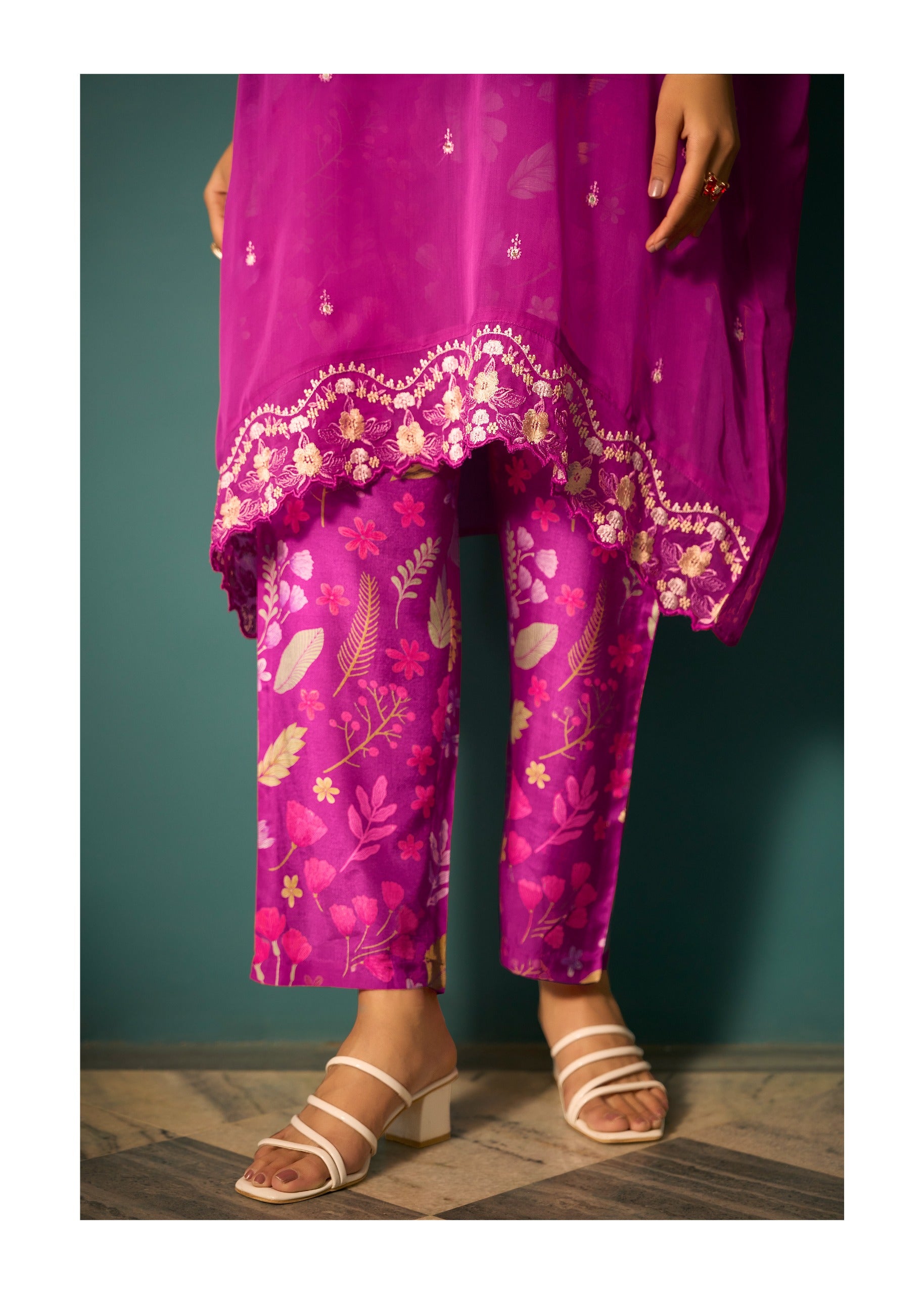 Aster Grape Premium fusion wear Co-ord set- AL