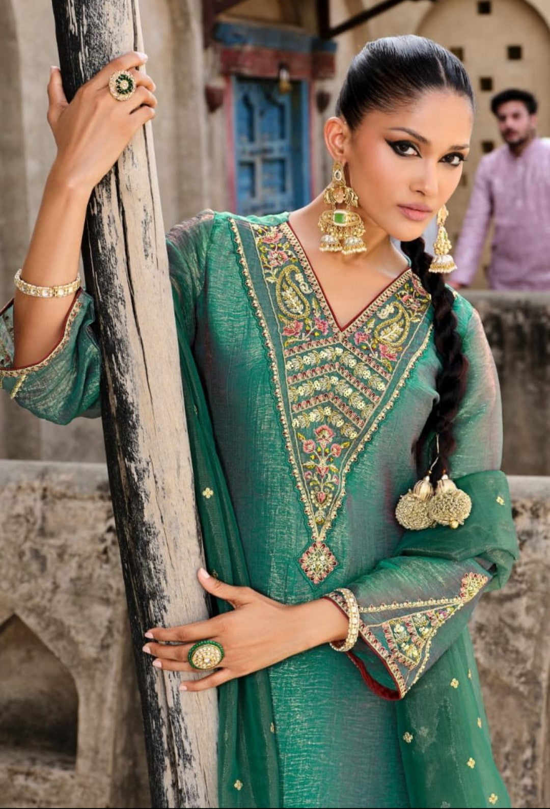 Gambhir Fern Full Work Suit Set-AL