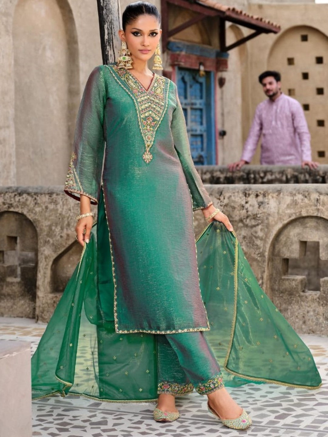 Gambhir Fern Full Work Suit Set-AL