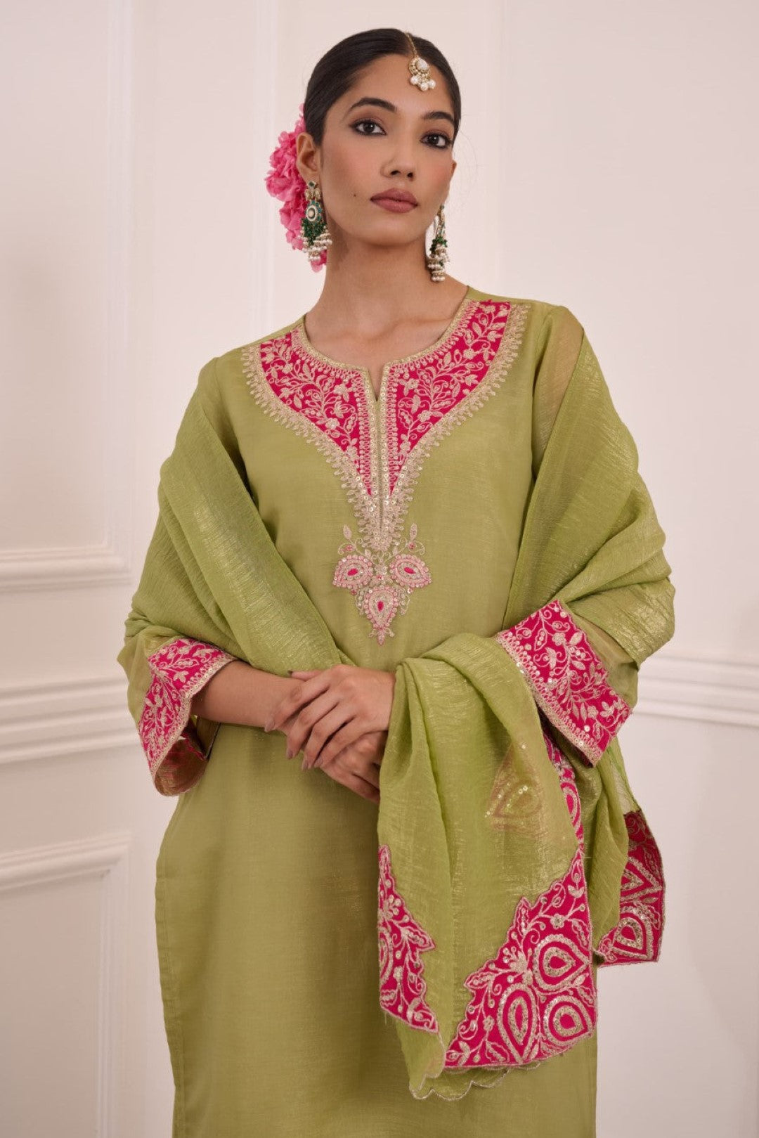 Gaurisha sage premium handwork suit set-AL