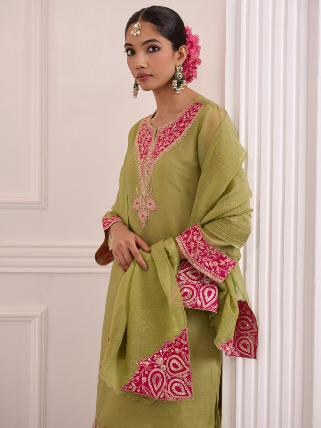 Gaurisha sage premium handwork suit set