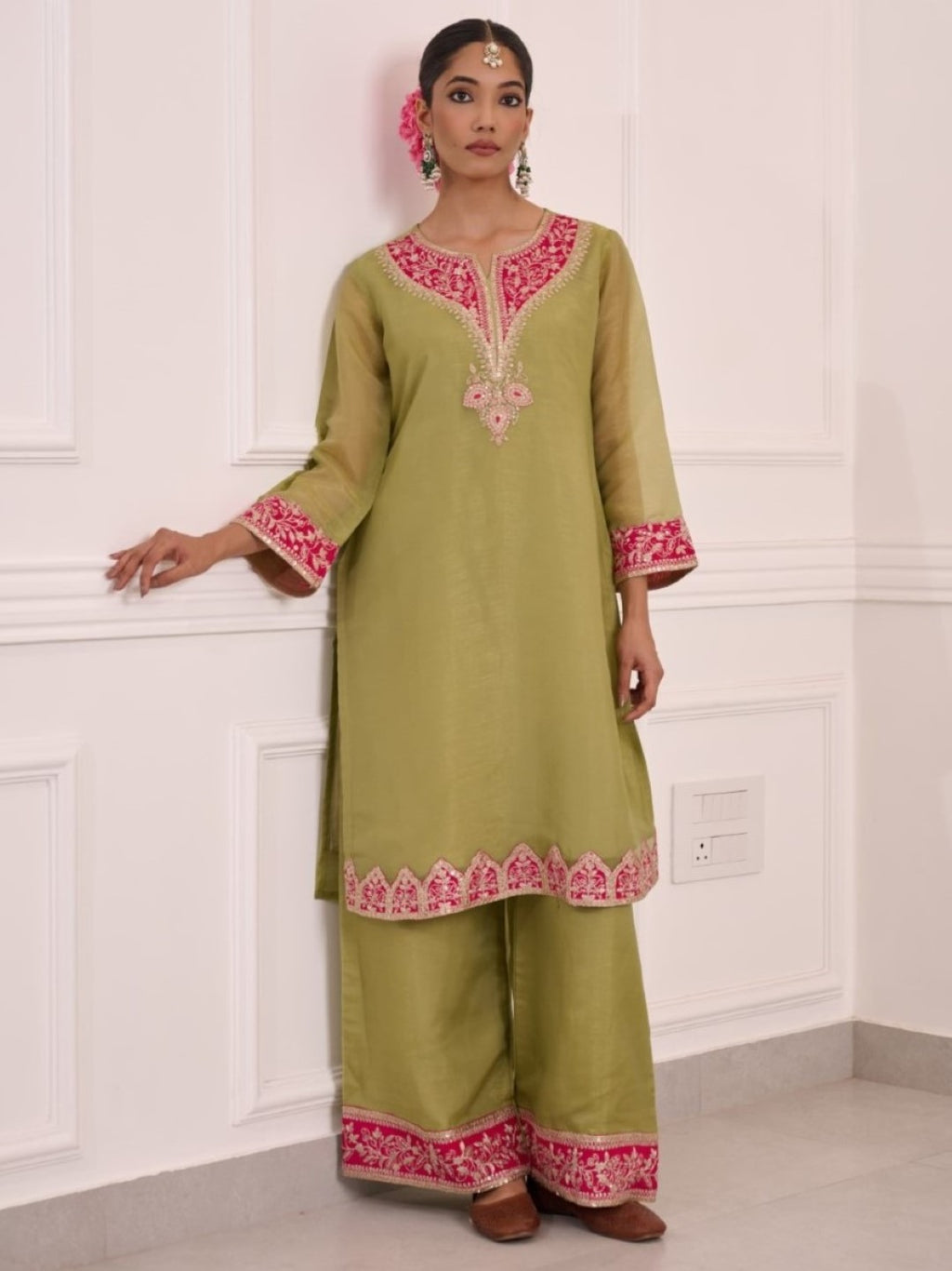 Gaurisha sage premium handwork suit set-AL