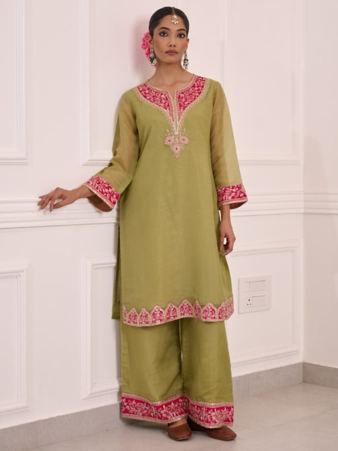 Gaurisha sage premium handwork suit set